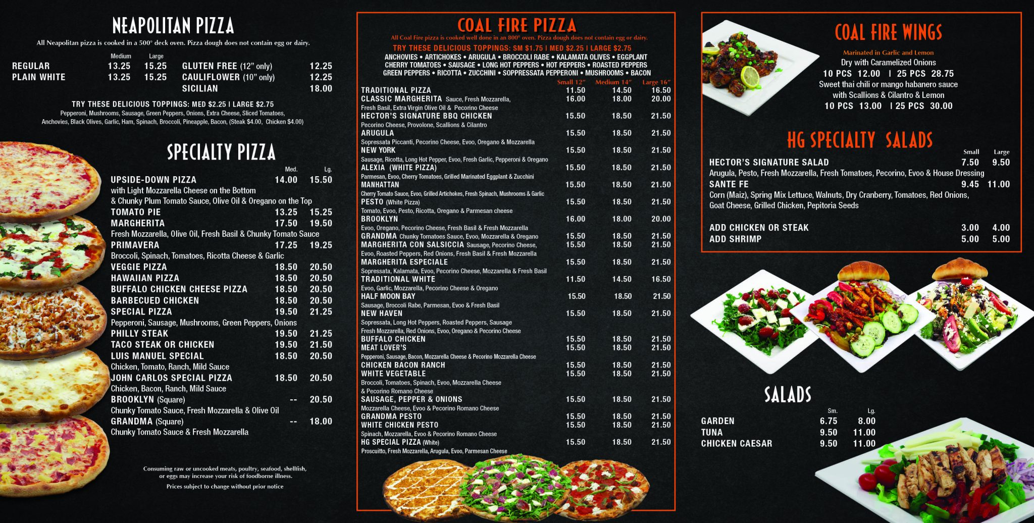 Menu - HG Coal Fired Pizza Warrington